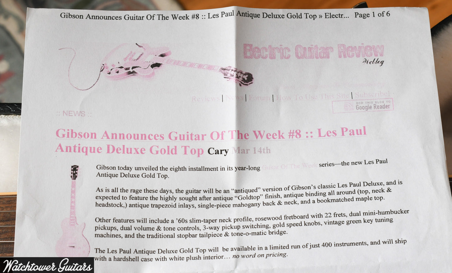 2007 Gibson Les Paul Antique Deluxe Gold Top Guitar of the Week #8