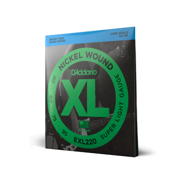 D'Addario 45-105 Regular Light Top Medium BTM, Long Scale, XL Nickel Bass Strings EXL165