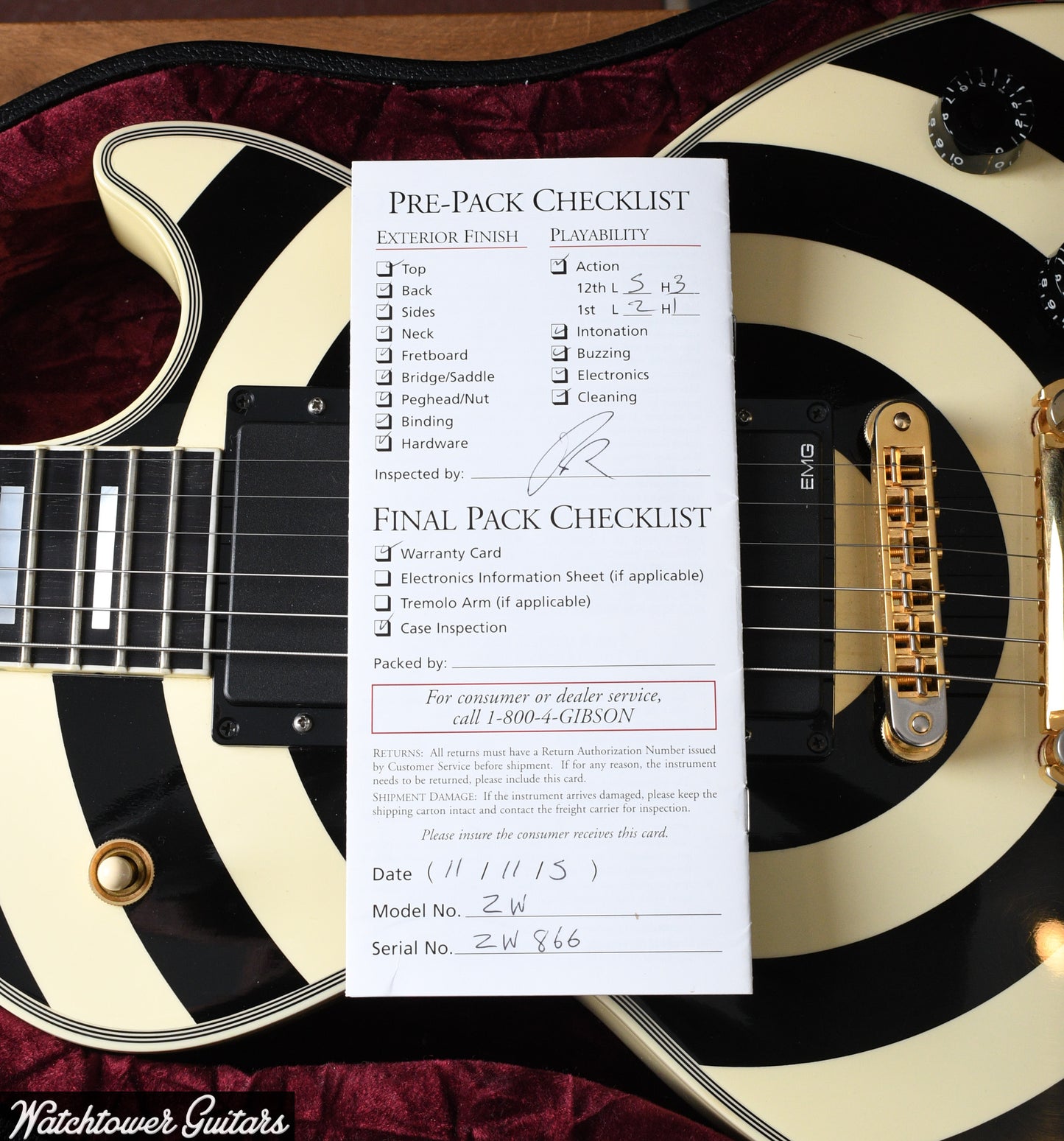 2005 Gibson Zakk Wylde Signature Les Paul Custom Bullseye