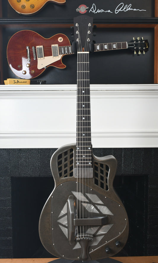 2022 National T-14 Tricone Cutaway Weathered Steel Sublime Pickup