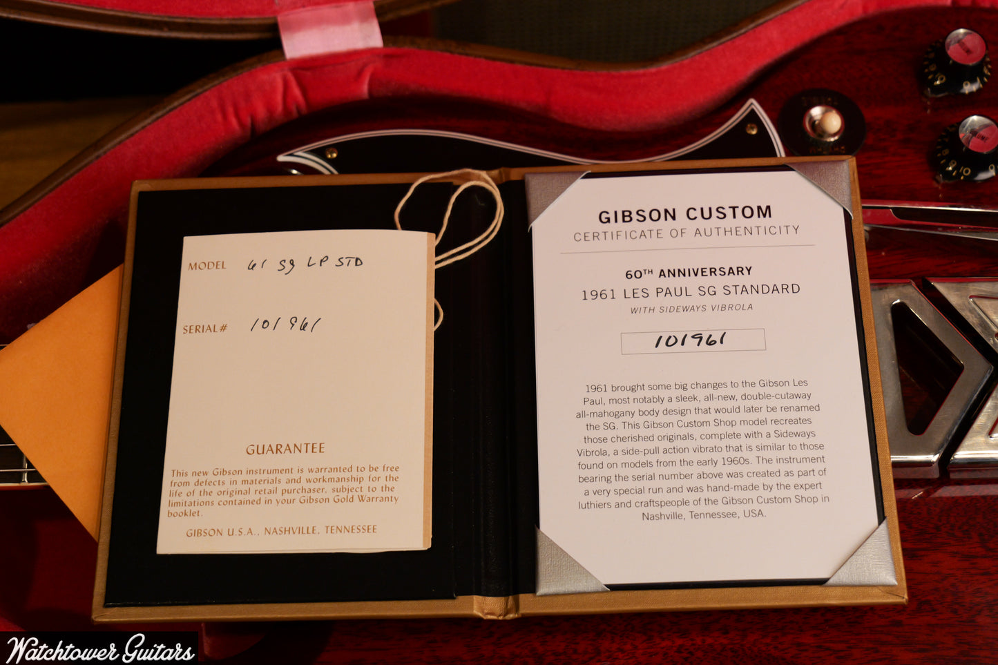 2021 Gibson 60th Anniversary 1961 SG Standard Sideways Vibrola Cherry