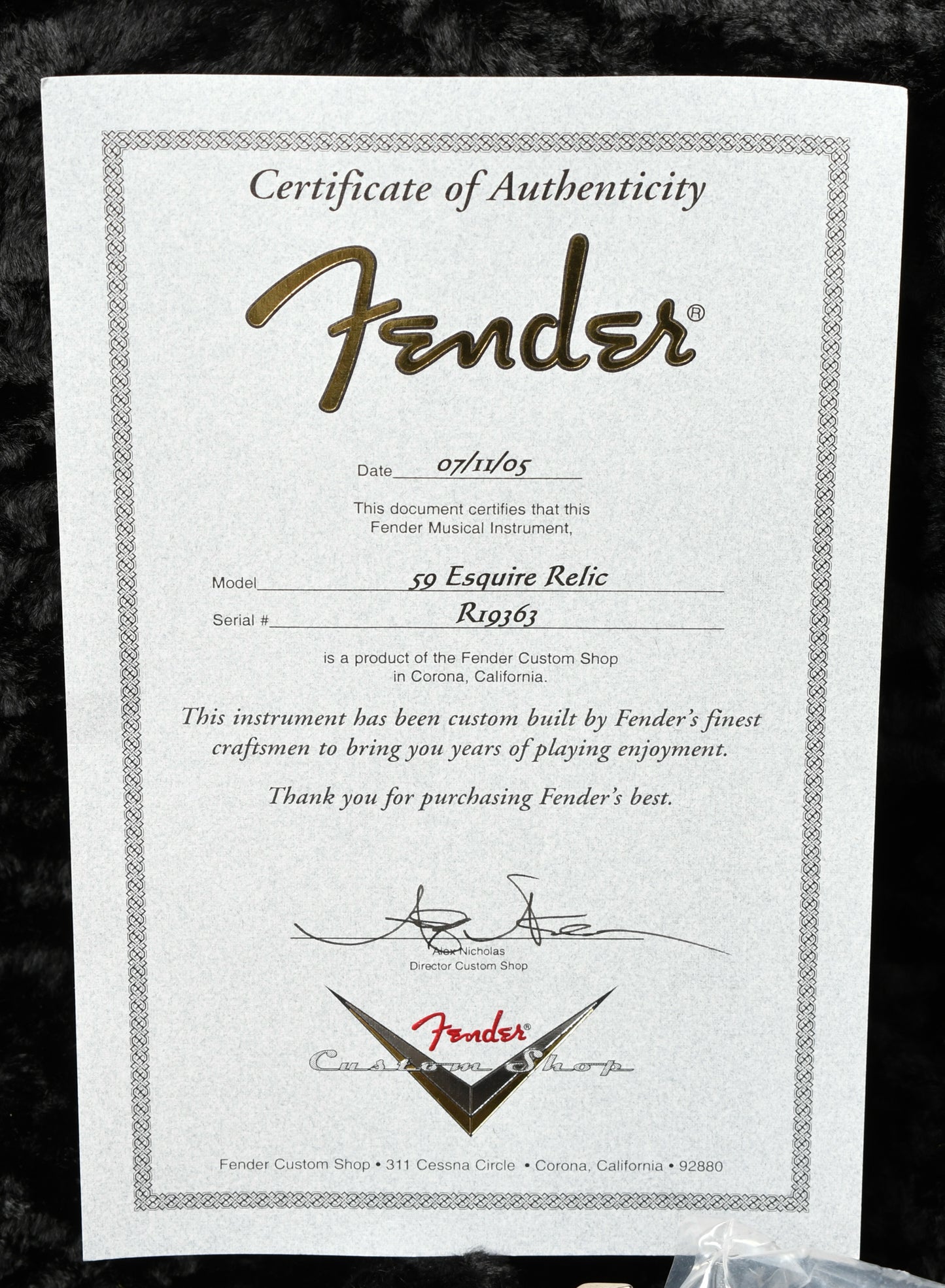 2005 Fender Custom Shop '59 Esquire Relic Anniversary LTD HLE Gold