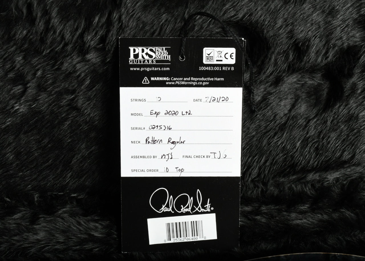 2020 Experience PRS 509 Grey Black 10 Top & Flamed Maple Neck/Ebony Board