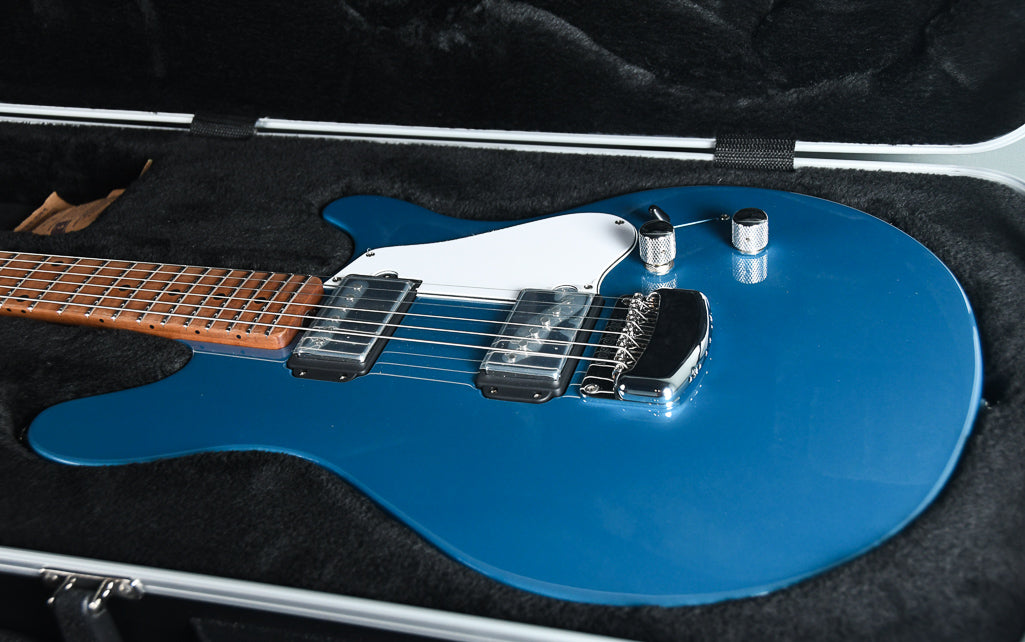 2019 Ernie Ball Music Man James Valentine Signature Guitar, Roasted Maple Neck. Toluca Blue