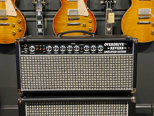 Amplified Nation Overdrive Reverb 50 Watt Head & 1x12 Cabinet Black Tolex/Marshall Check