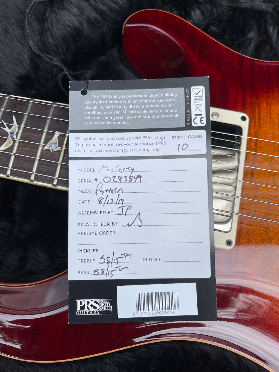 2019 Paul Reed Smith PRS McCarty Dark Cherry Burst