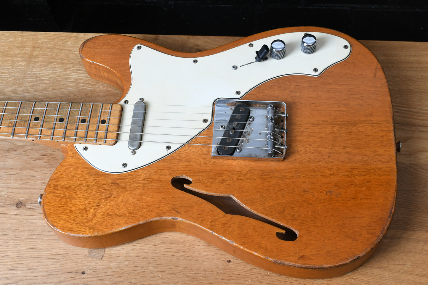 2022 Danocaster Single Cut Thinline Aged Natural