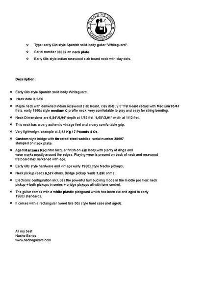 NEW 2023 Nacho Telecaster Muddy Waters *Custom Color* Aged Manzana Red #38007