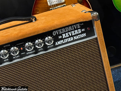 Amplified Nation Overdrive Reverb 50 Watt 1x12 Golden Brown Suede/Oxblood Grill