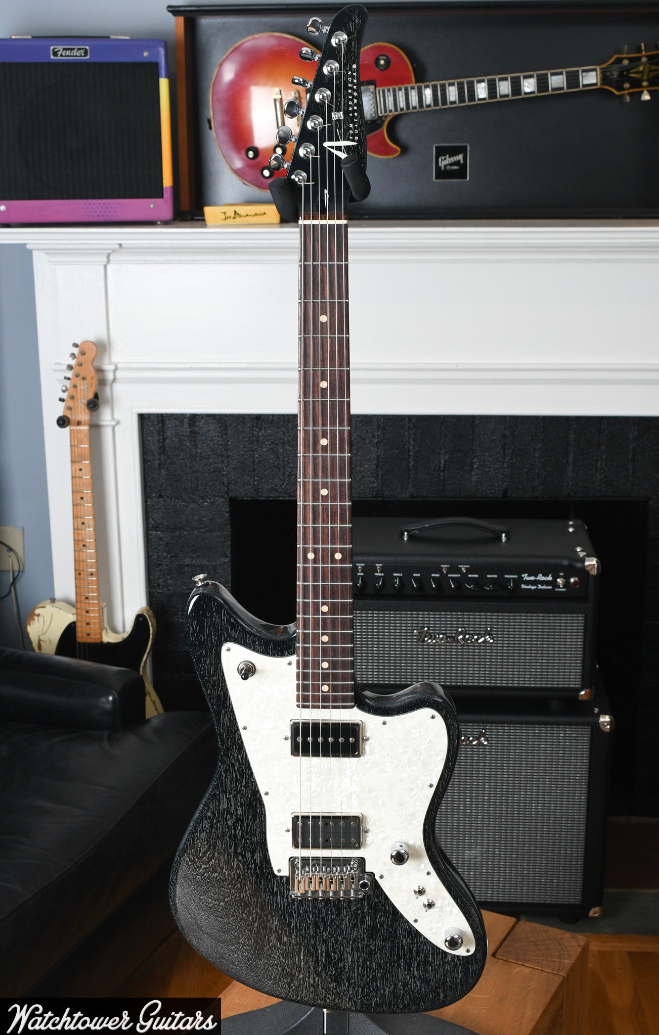 2020 Tom Anderson Raven Superbird Black with White Dog Hair
