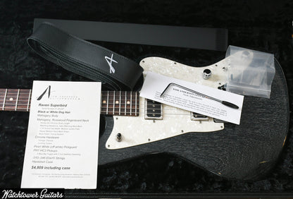2020 Tom Anderson Raven Superbird Black with White Dog Hair