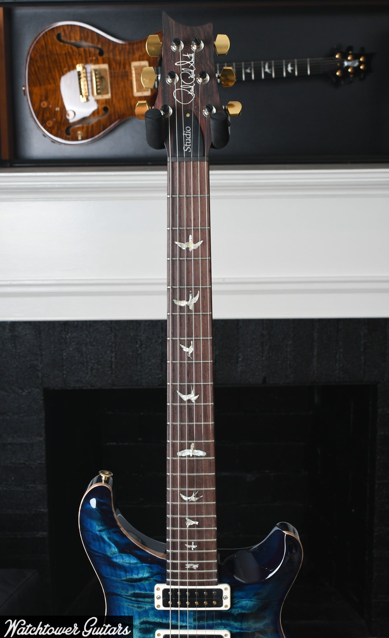 Paul Reed Smith PRS Studio Wood Library 10 Top Quilt, Brazilian Board, Korina, Cobalt Blue