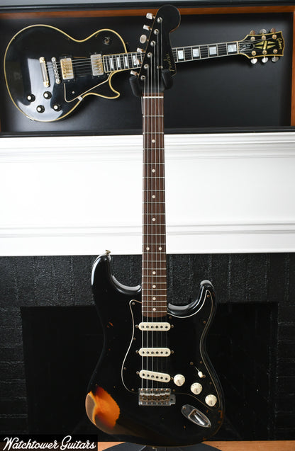 2021 Fender Custom Shop Limited Dual Mag II '60 Stratocaster Aged Black over 3 Tone Sunburst Relic