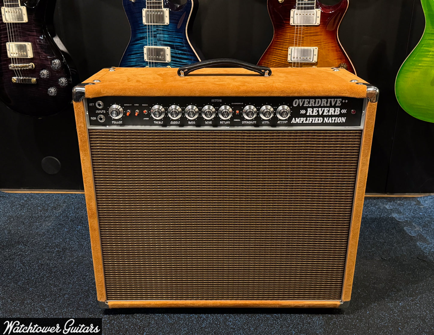 Amplified Nation Overdrive Reverb 50 Watt 1x12 Golden Brown Suede/Oxblood Grill