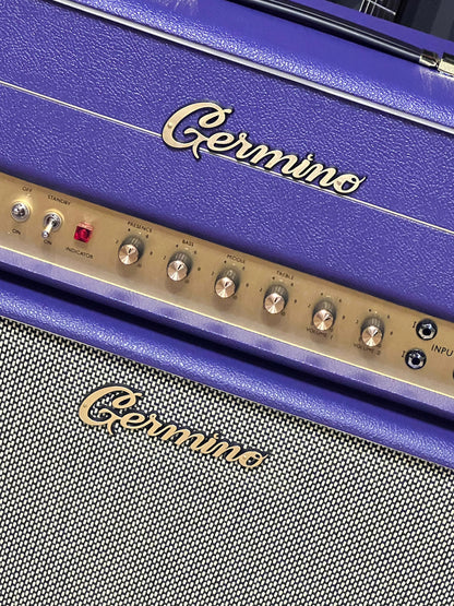 Germino Lead 55 LV Master Volume & Style II 2x12 Cabinet Purple Tolex