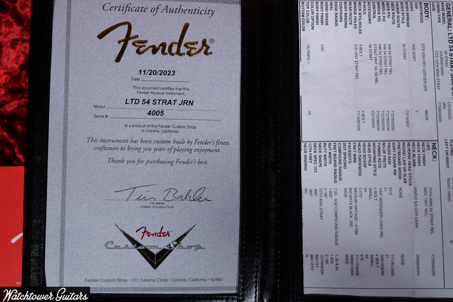 2023 Fender Custom Shop  70th Ann. '54 Stratocaster Journeyman Relic Olympic White