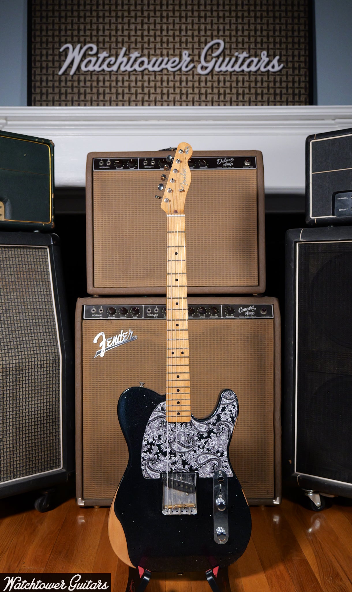 2020 Fender MIM Brad Paisley Esquire Road Worn Black Sparkle
