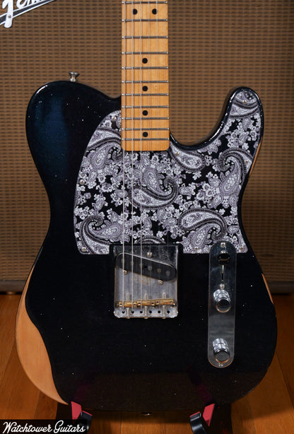 2020 Fender MIM Brad Paisley Esquire Road Worn Black Sparkle