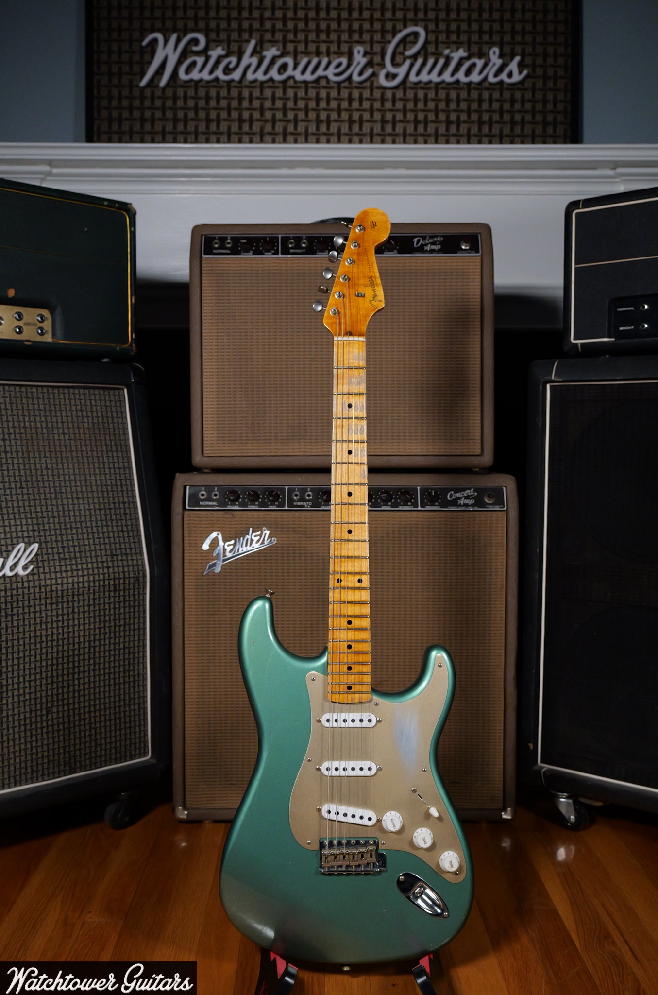 2020 Fender Custom Shop Limited Dual Mag '55 Stratocaster Super Faded Aged Sherwood Green Journeyman Relic
