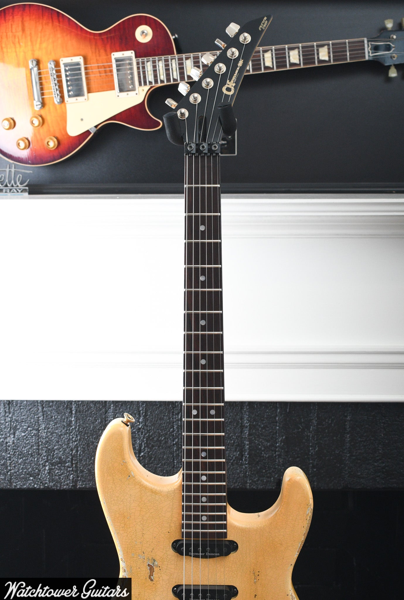 2023 Charvel USA Custom Shop San Dimas HSS Heavy Relic Brazilian Vanilla Shake