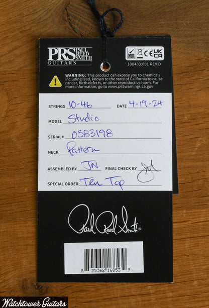 2024 Paul Reed Smith PRS Studio 10 Top Charcoal