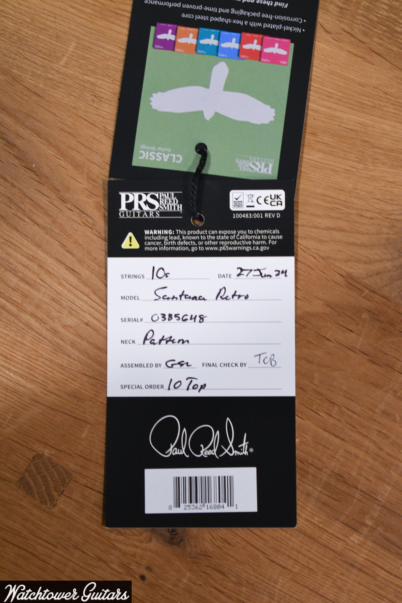 2024 Paul Reed Smith PRS Santana Retro 10 Top Charcoal