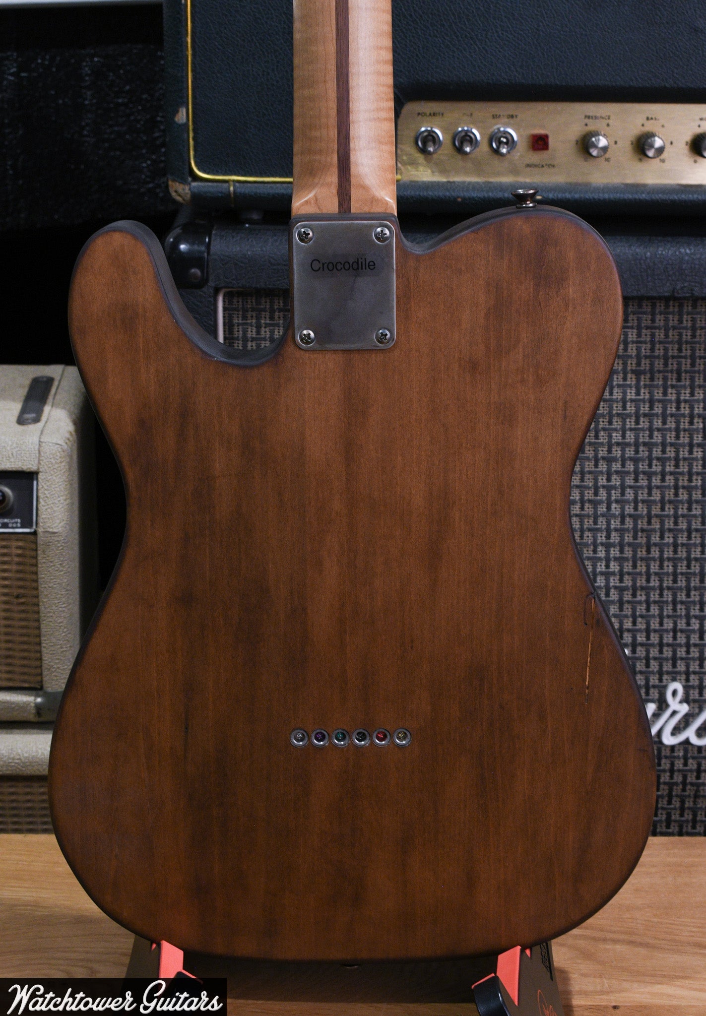 LSL Instruments Bad Bone 290 Reclaimed Pine Oil Finish Med Aged "Crocodile"