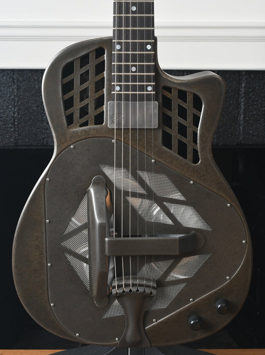 2022 National T-14 Tricone Cutaway Weathered Steel Sublime Pickup