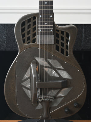 2022 National T-14 Tricone Cutaway Weathered Steel Sublime Pickup