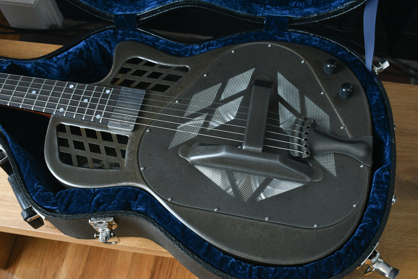 2022 National T-14 Tricone Cutaway Weathered Steel Sublime Pickup