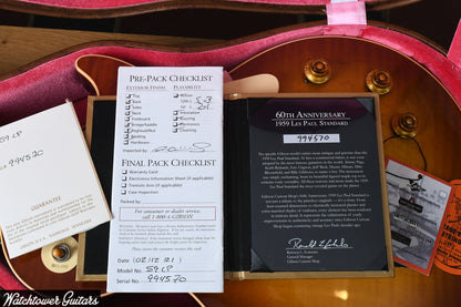2021 Gibson 60th Anniversary Les Paul 1959 R9 Reissue Cherry Teaburst