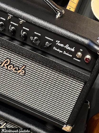 Two Rock Vintage Deluxe 35 Watt 6L6 & 1x12 Cabinet Black Bronco & Silver Cloth