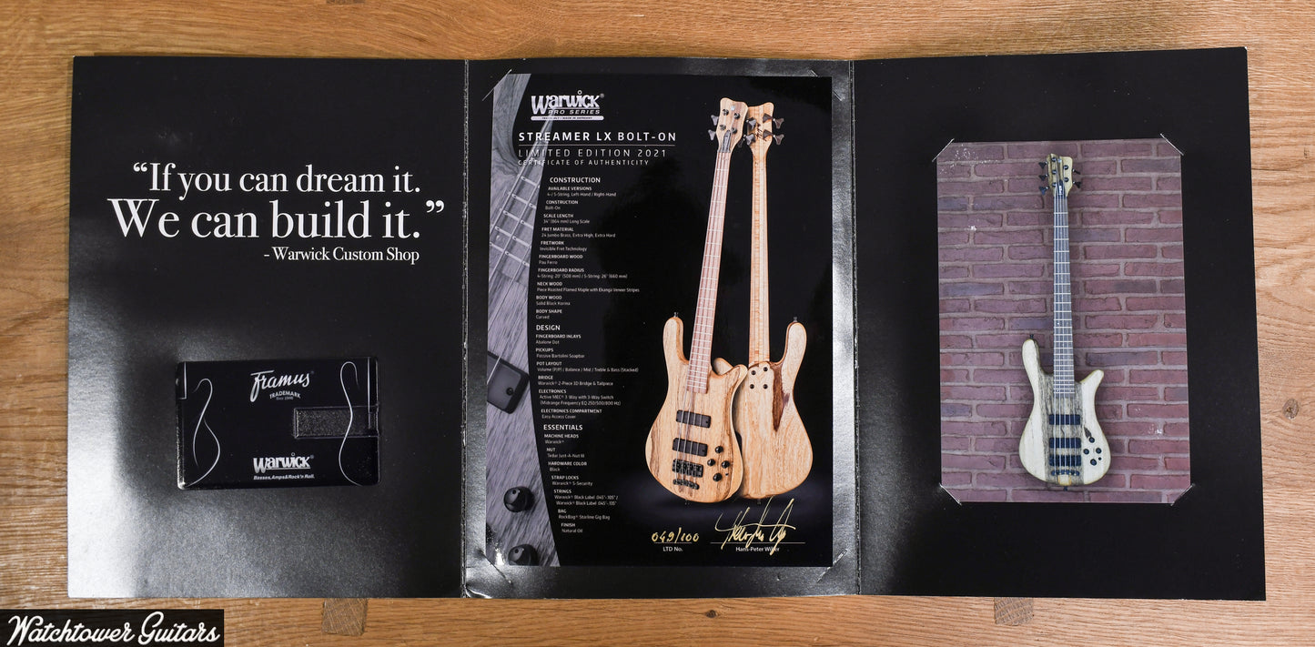 2021 Custom Shop Warwick 5 string Streamer LX Bolt On Limited Edition