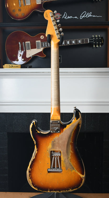 2021 Fender Custom Shop Limited Dual Mag II '60 Stratocaster Super Faded Aged 3 Tone Sunburst Super Heavy Relic