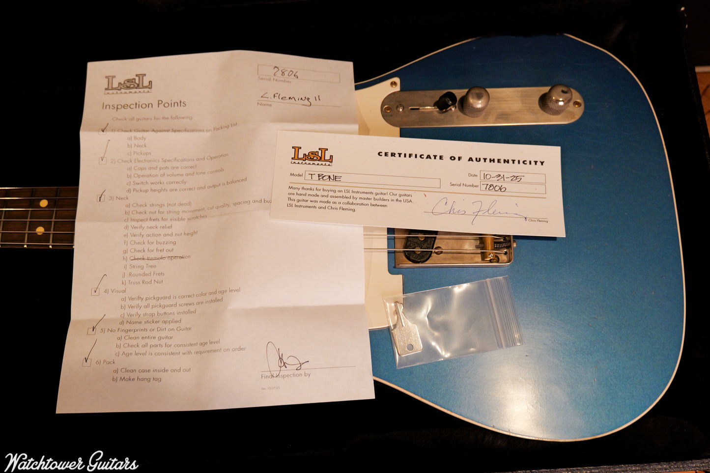 LSL Instruments T Bone Chris Fleming Team Built Lake Placid Blue