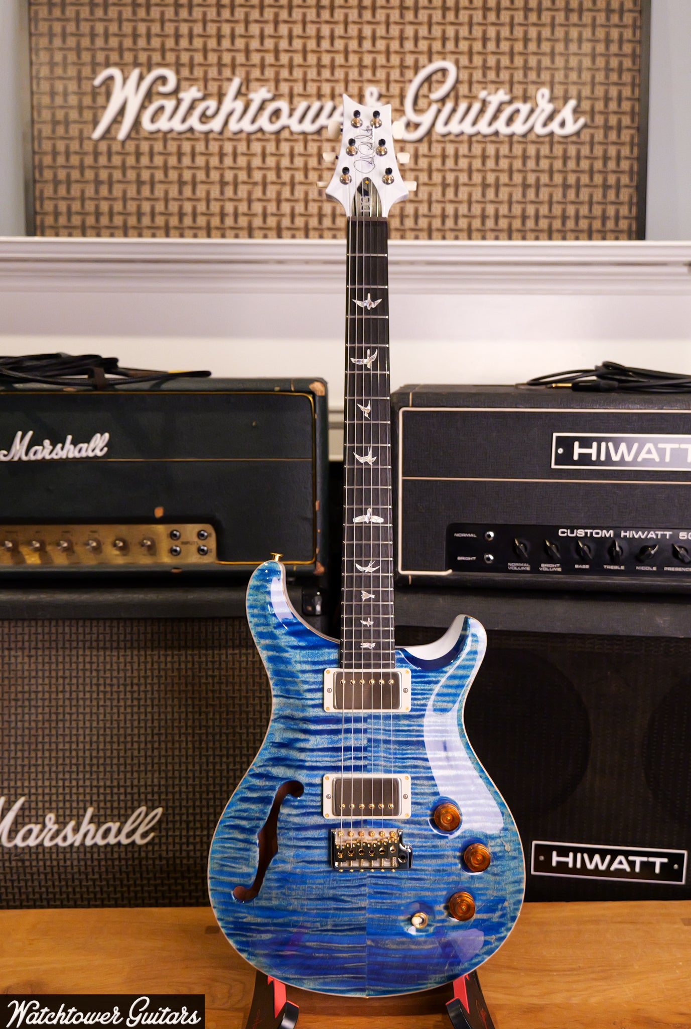 Paul Reed Smith PRS Semi Hollow 10 Top DGT Sprayer's Choice Faded Whale Blue & Pearl Metallic Back
