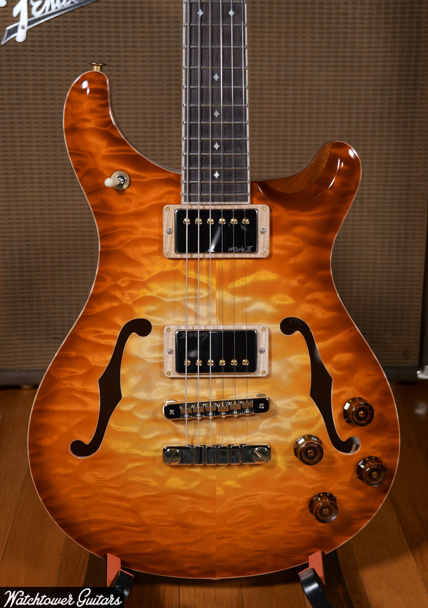 Paul Reed Smith PRS Private Stock Watchtower Run 594 Hollowbody II Quilt Vintage Glow