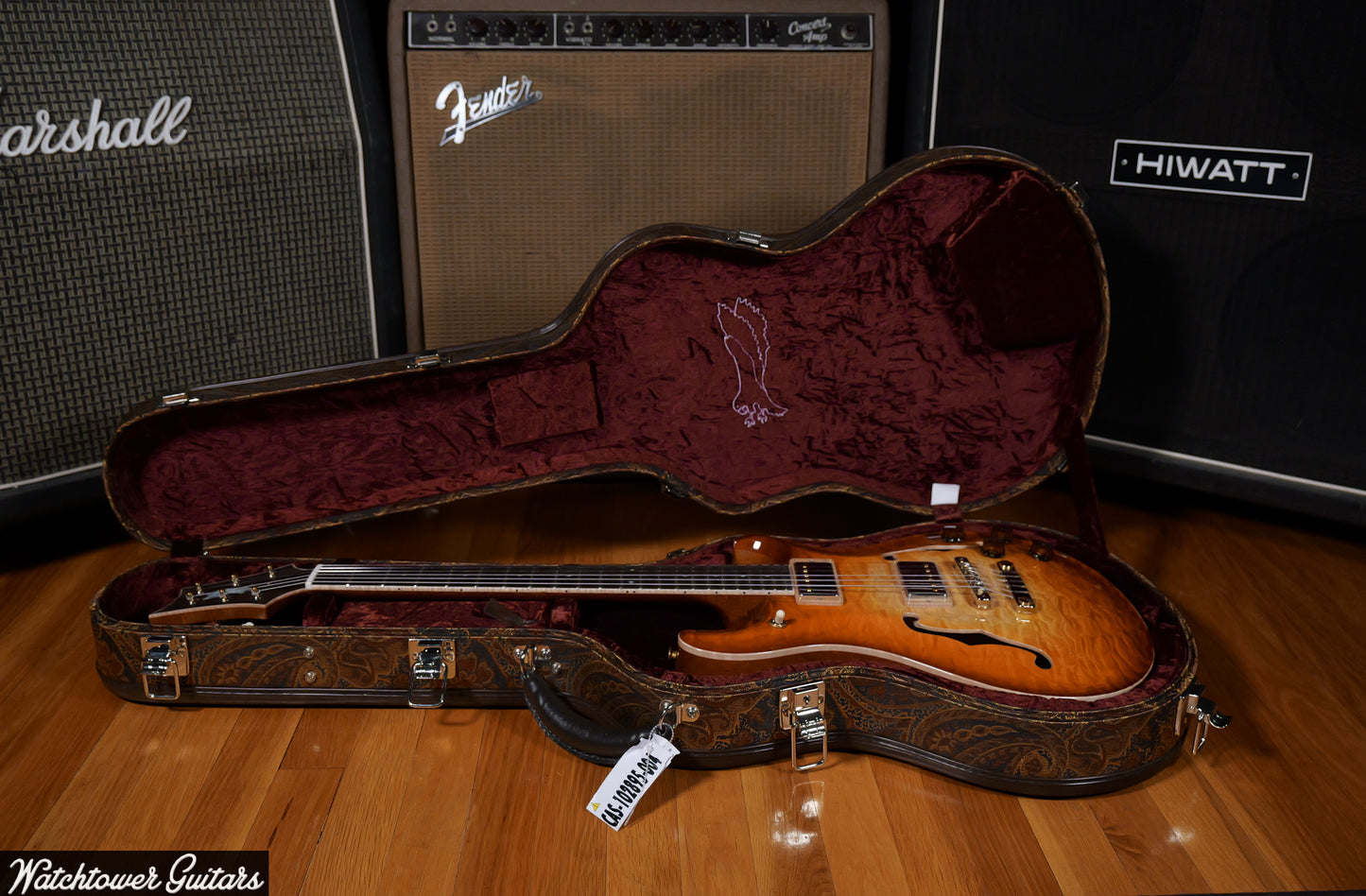 Paul Reed Smith PRS Private Stock Watchtower Run 594 Hollowbody II Quilt Vintage Glow