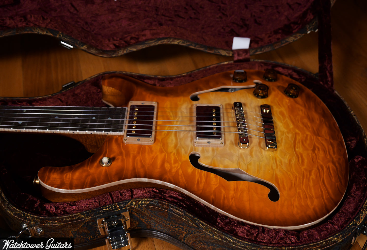 Paul Reed Smith PRS Private Stock Watchtower Run 594 Hollowbody II Quilt Vintage Glow