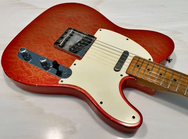 NEW Danocaster Single Cut Candy Apple Red over Gold Lace