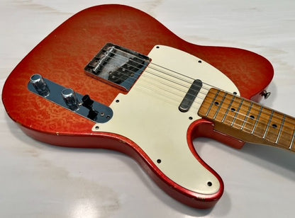 NEW Danocaster Single Cut Candy Apple Red over Gold Lace