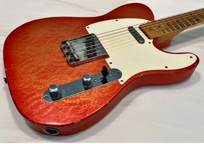 NEW Danocaster Single Cut Candy Apple Red over Gold Lace
