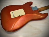 NEW Danocaster Double Cut Faded Candy Apple Red, Celantano pickups!