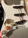 Virgil Arlo Model 1954 Strat Pickups, White covers wired in Fender Pickguard EJ style !