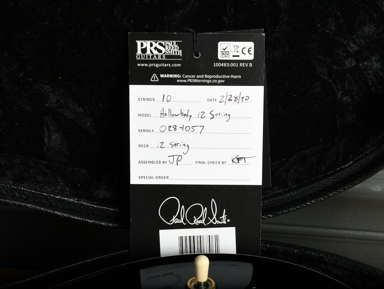 2020 PRS Hollowbody I 12 String Black