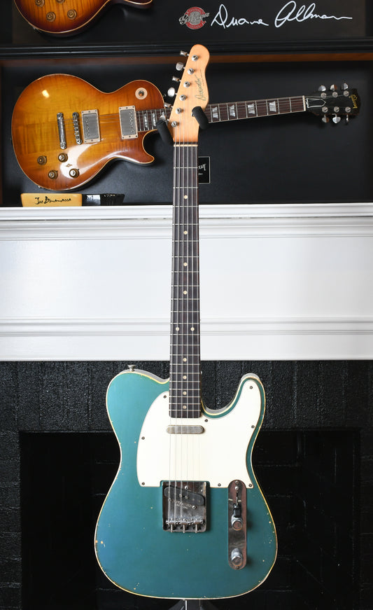 Danocaster Single Cut Faded Lake Placid Blue