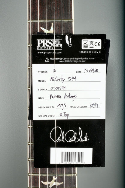 Paul Reed Smith PRS McCarty 594 10 Top *Custom Color* Faded Whale Blue Smokeburst