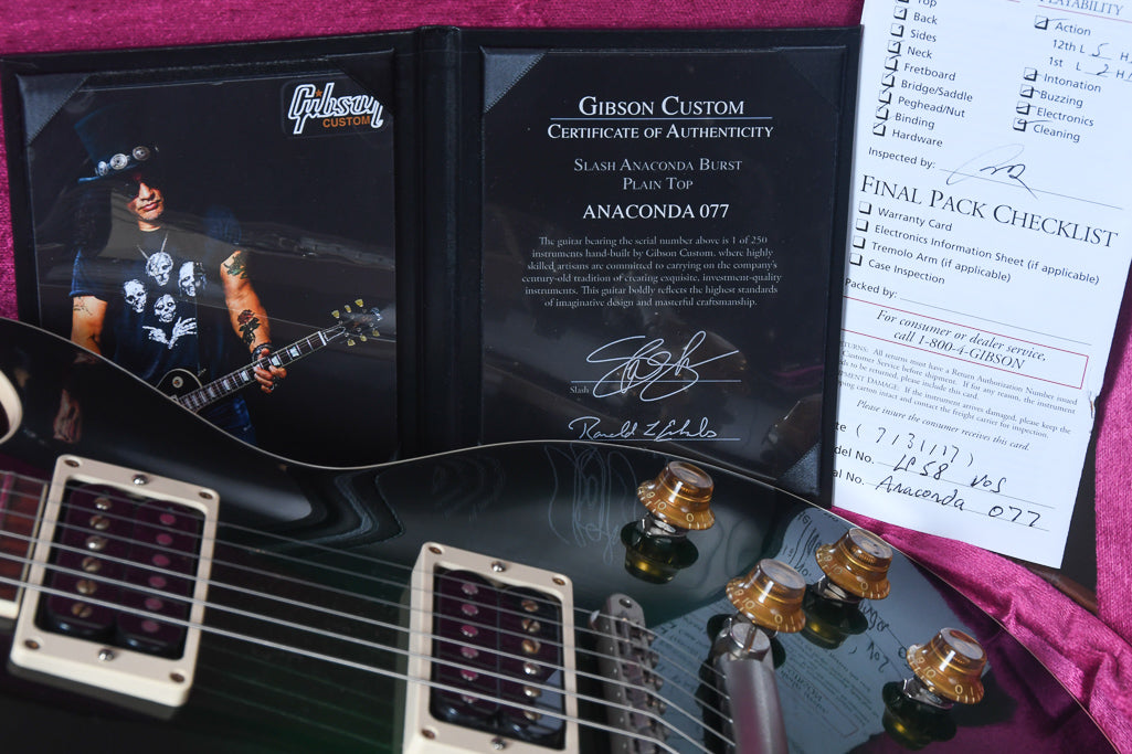 2017 Gibson 1958 Les Paul Reissue Slash Anaconda Burst #77