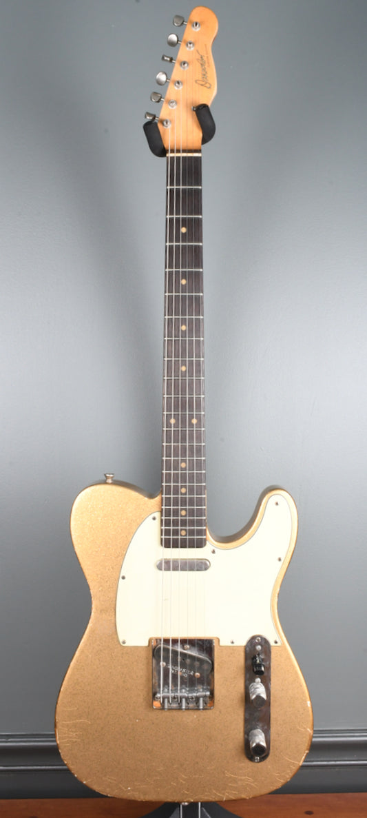 Danocaster Gold Sparkle Single Cut, Celantano Hybrid Tele pickups!