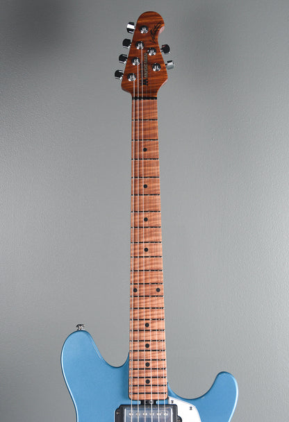 2019 Ernie Ball Music Man James Valentine Signature Guitar, Roasted Maple Neck. Toluca Blue